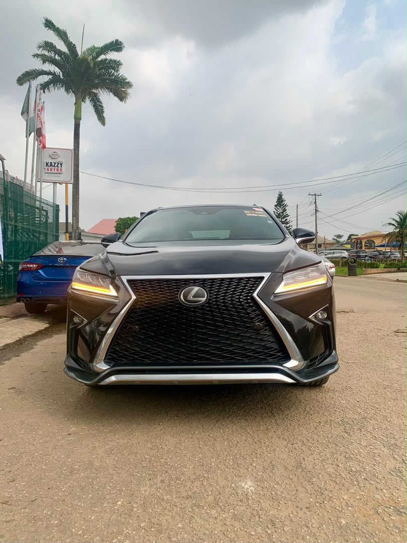 Black Lexus SUV viewed from the front